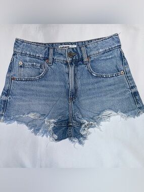 Garage festival Distressed Denim Shorts size 0 / 24 raw edge